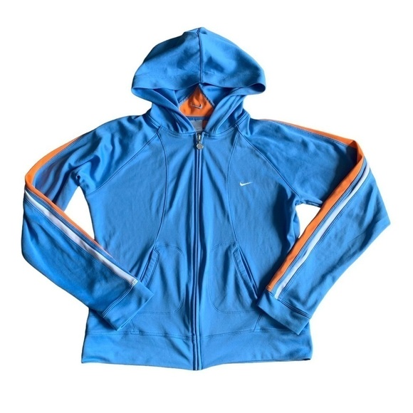Vtg Y2K 90s Nike silver tag track jacket blue orange retro size medium - Picture 1 of 4
